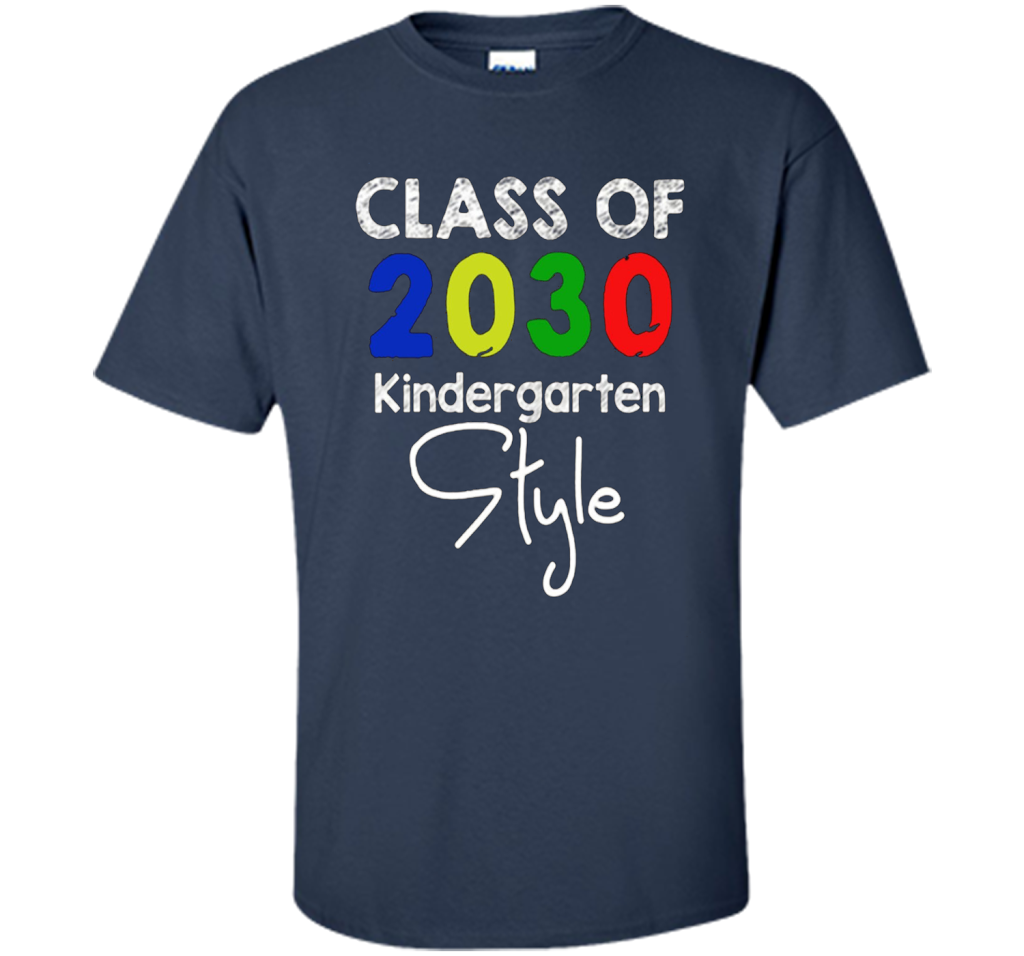Kindergarten T-shirt Class Of 2030 Kindergarten Style T-shirt Navy