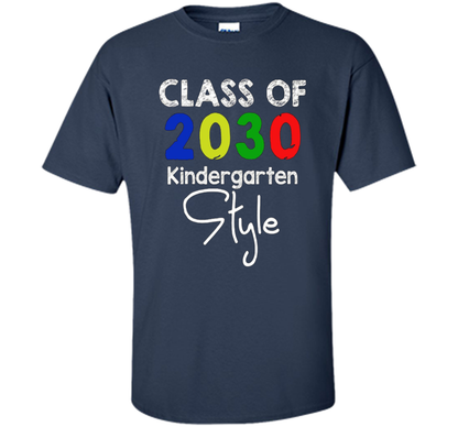 Kindergarten T-shirt Class Of 2030 Kindergarten Style T-shirt Navy