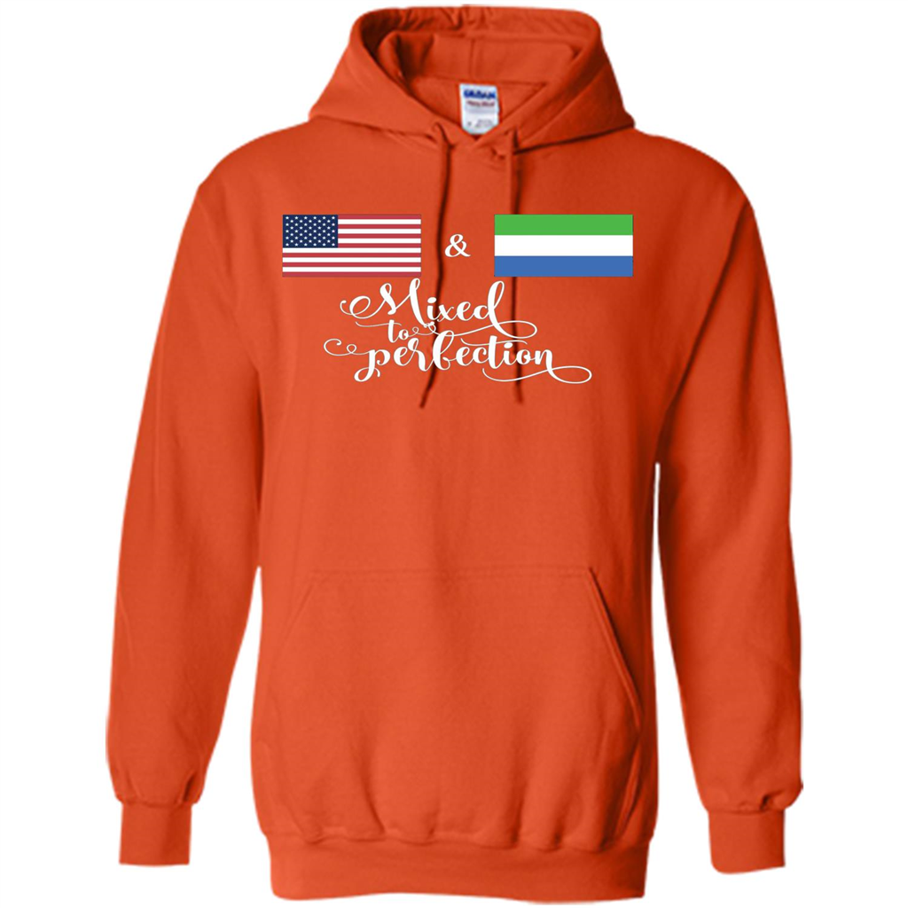 American + Sierra Leone Mixed To Perfection Flag T-Shirt Orange