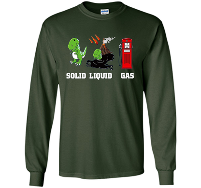 Dinosaur Solid Liquid Gas T-shirt Forest Green
