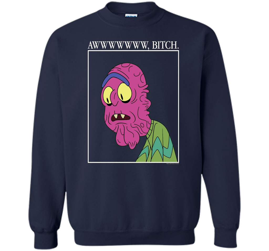 Rick &amp; Morty Aww Bitch shirt Navy