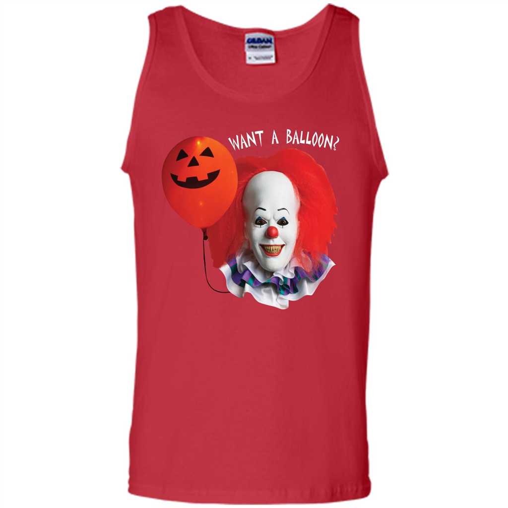 Halloween T-shirt Want A Balloon T-shirt Red