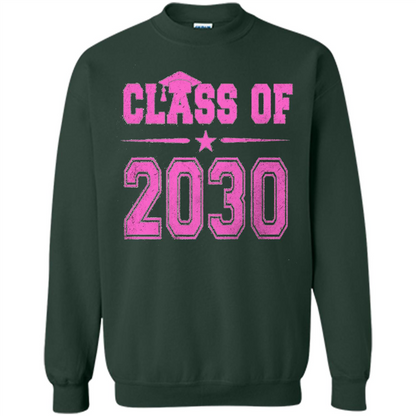 Class of 2030 Pink Girls T-shirt Forest Green