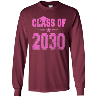 Class of 2030 Pink Girls T-shirt Maroon