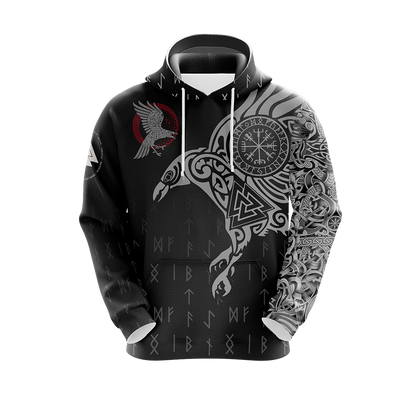 Nordic Warrior Viking Unisex 3D T-shirt Zip Hoodie Pullover Hoodie