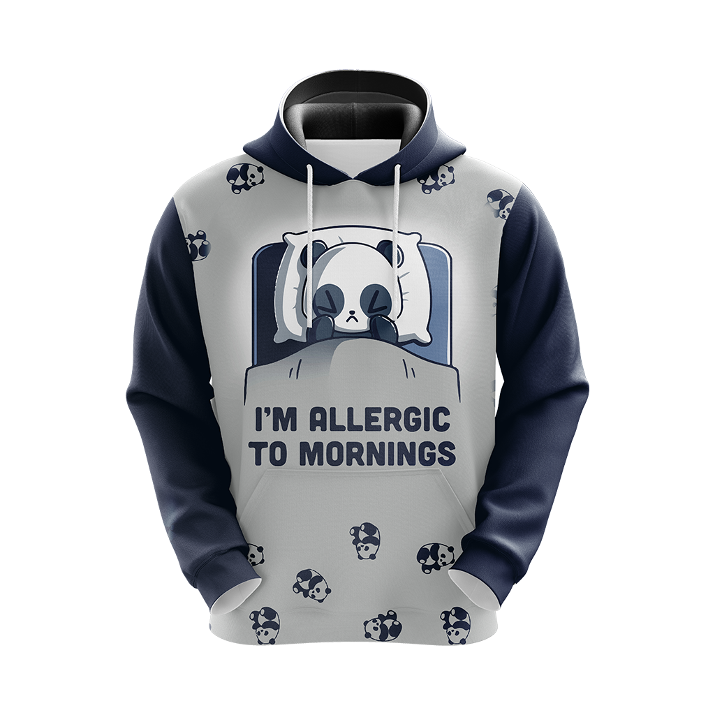 Kawaii Panda I'm Allergic To Morning Unisex 3D Hoodie