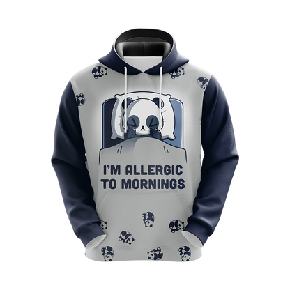 Kawaii Panda I'm Allergic To Morning Unisex 3D Hoodie
