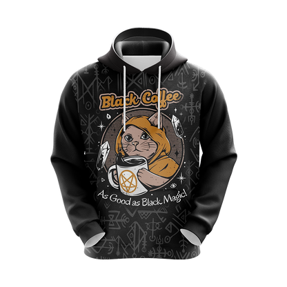 Black Coffee As Good As Black Magic Cat Unisex 3D Hoodie