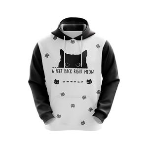 6 Feet Back Right Meow Cat Unisex 3D Hoodie