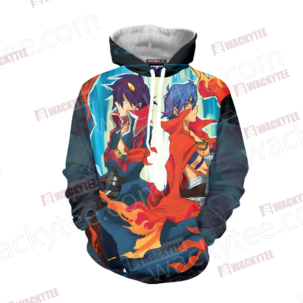 Gurren Lagann Simon and Kamina 3D Hoodie