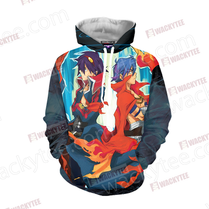 Gurren Lagann Simon and Kamina 3D Hoodie