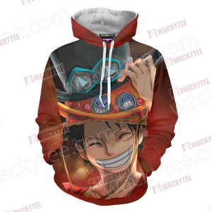 One Piece Luffy Ace Sabo Unisex 3D Hoodie