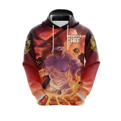 Monster Hunter Meowscular Chef Unisex 3D Pullover Hoodie