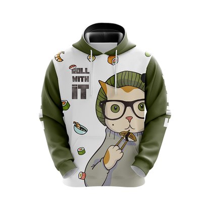Hipster Cat Sushi Unisex 3D Hoodie