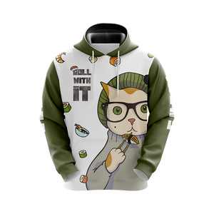 Hipster Cat Sushi Unisex 3D Hoodie