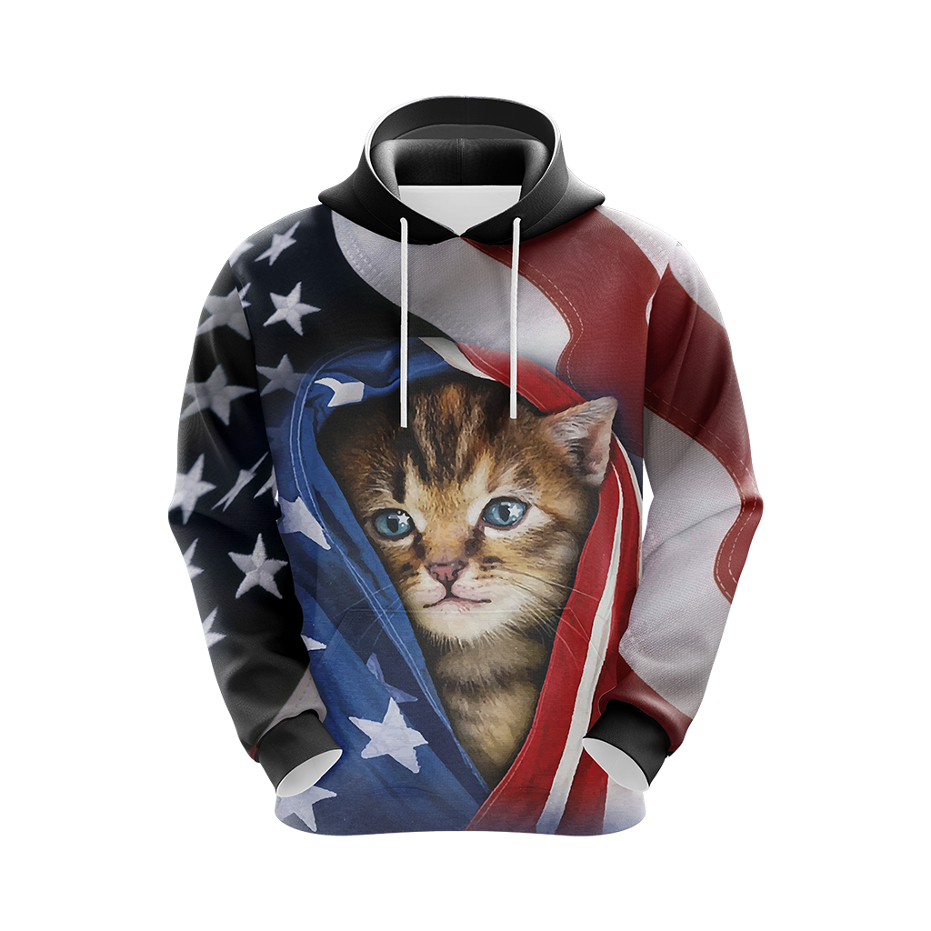 Patriotic Kitten Unisex 3D Hoodie