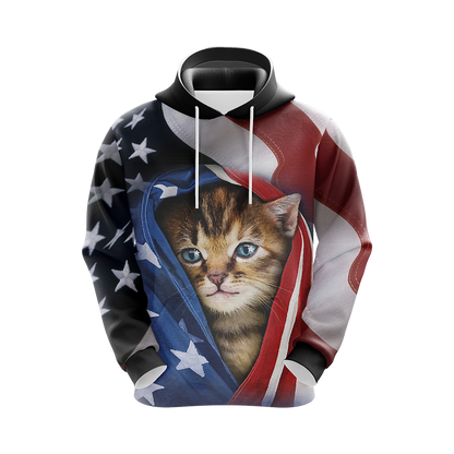 Patriotic Kitten Unisex 3D Hoodie