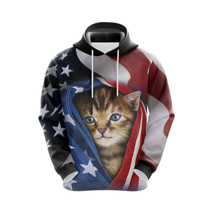 Patriotic Kitten Unisex 3D Hoodie