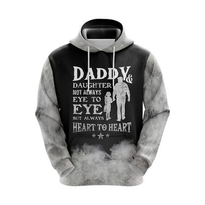 Daddy & Daughter - Not Always Eye To Eye But Always Heart To Heart Unisex 3D Pullover Hoodie