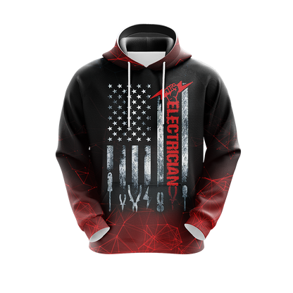 Patriotic Electrician American Flag Unisex 3D Hoodie