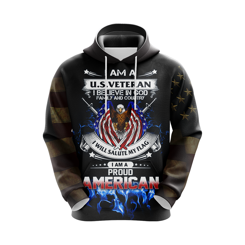 I Am A U.S. Veteran I Believe In God Family And Country Unisex 3D Hoodie