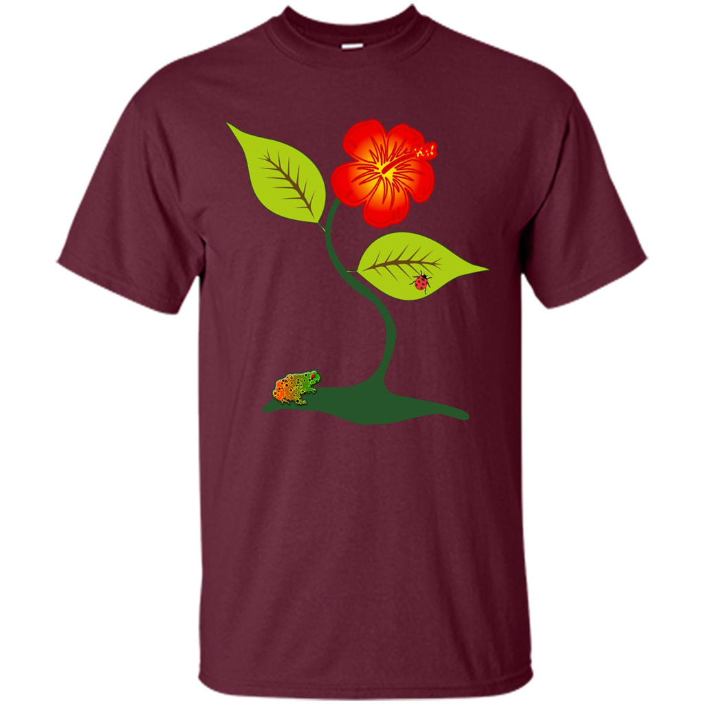 Plant And Flower T-Shirt Maroon