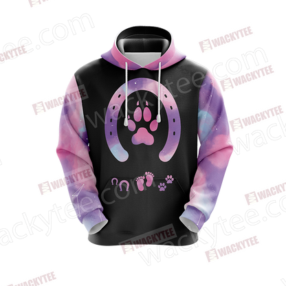 Never Walk Alone Dog and Horse Unisex 3D Hoodie