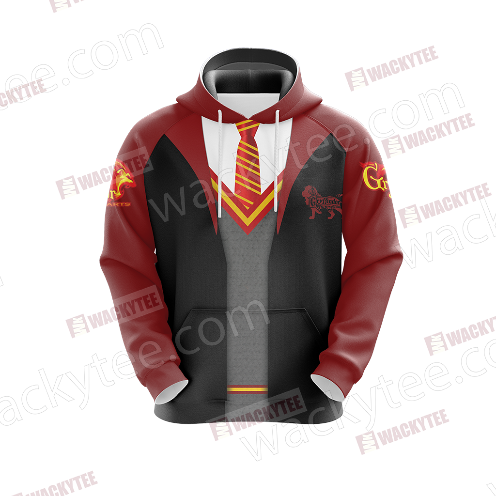 Harry Potter Hogwarts Uniform Gryffindor House Unisex 3D Hoodie