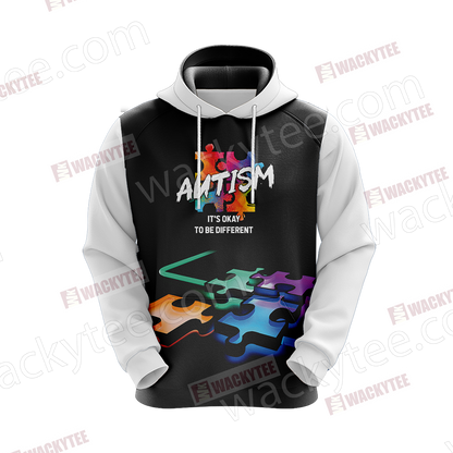 Autism It's Okay To Be Different You're Never Walk Alone Unisex 3D Hoodie