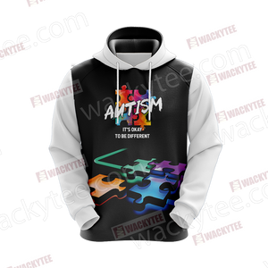 Autism It's Okay To Be Different You're Never Walk Alone Unisex 3D Hoodie