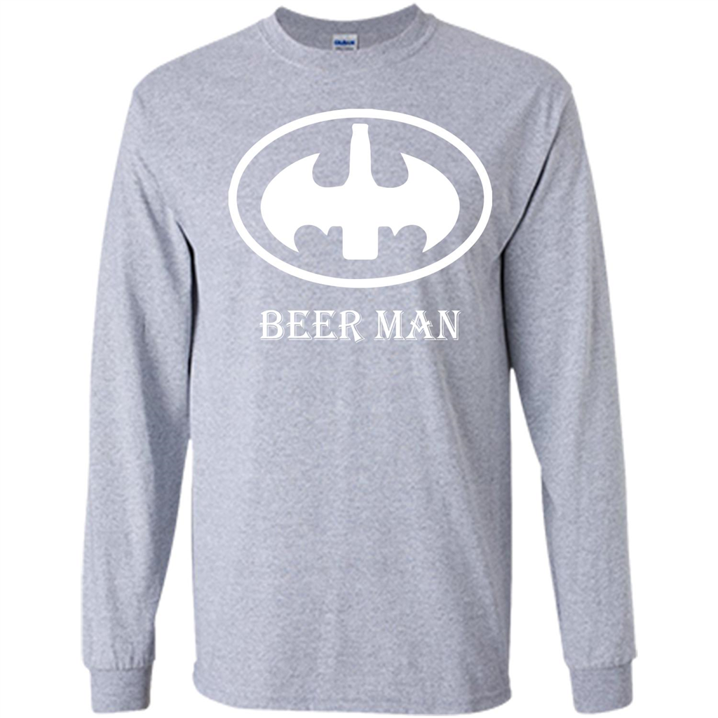 Beer Man T-shirt Funny Logo T-shirt Sport Grey