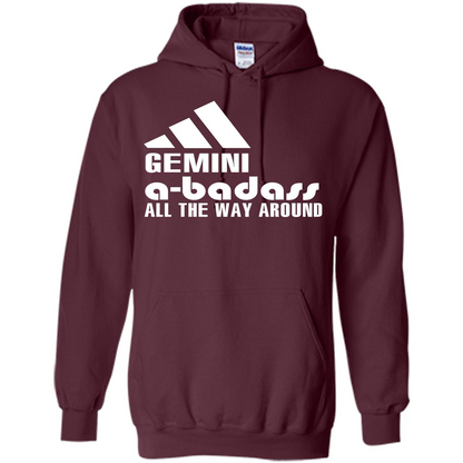 Gemini A-Badass All The Way Around T-shirt Maroon