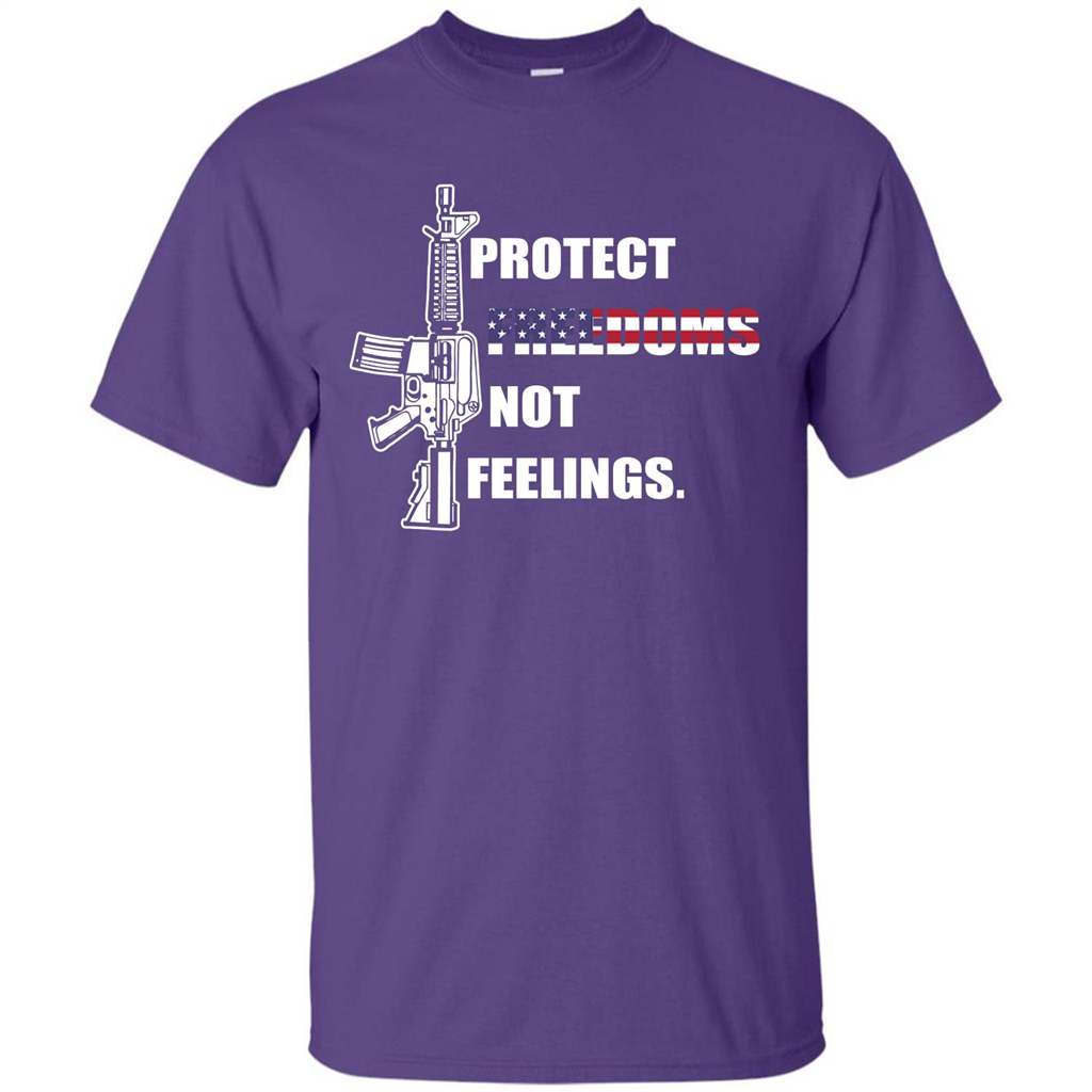 Military T-shirt Protect Freedoms Not Feelings Purple