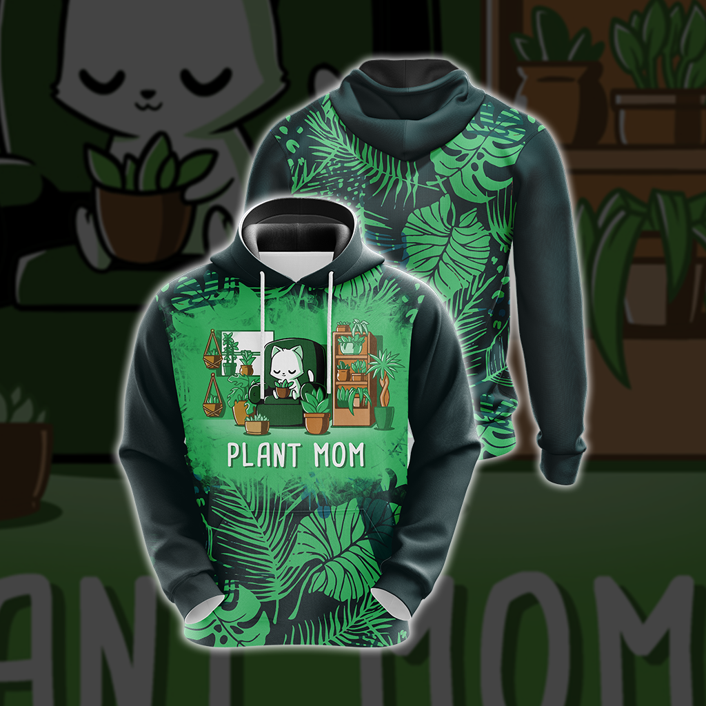 Plant Cat Mom Unisex 3D Hoodie