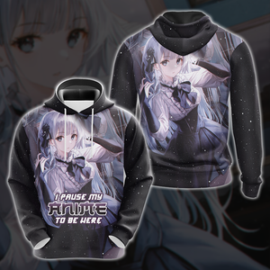 I Pause My Anime To Be Here Anime Girl All Over Print T-shirt Tank Top Zip Hoodie Pullover Hoodie