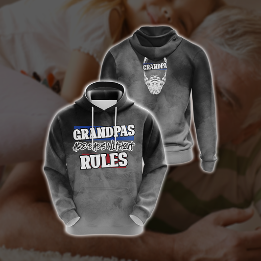 Grandpas Are Dads Without Rules Unisex 3D Hoodie
