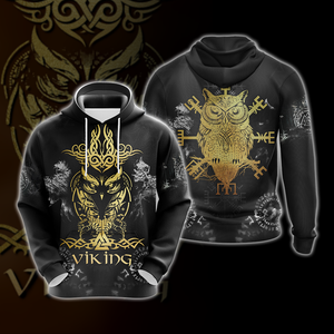 Viking Norse Owl Unisex 3D T-shirt Zip Hoodie Pullover Hoodie