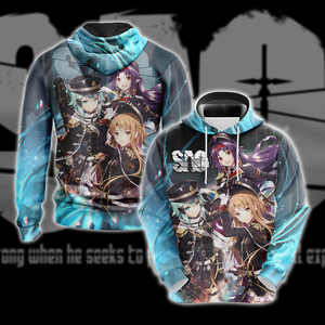 Asuna Sinon Yuuki Military Sword Art Online All Over Print T-shirt Zip Hoodie Pullover Hoodie