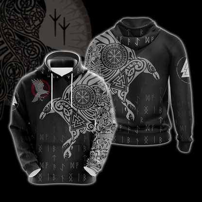 Nordic Warrior Viking Unisex 3D T-shirt Zip Hoodie Pullover Hoodie Hoodie