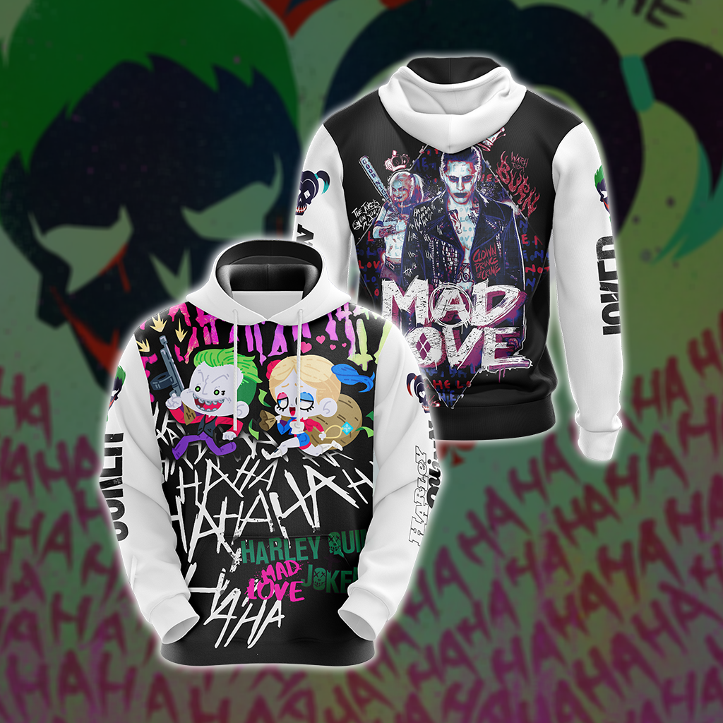 Suicide Squad Harley Quinn And Joker Unisex 3D Hoodie