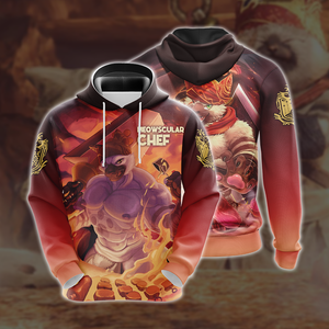 Monster Hunter Meowscular Chef Unisex 3D Pullover Hoodie