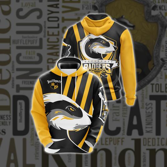 Hufflepuff Badgers Quidditch Team Harry Potter New Style Unisex 3D Hoodie