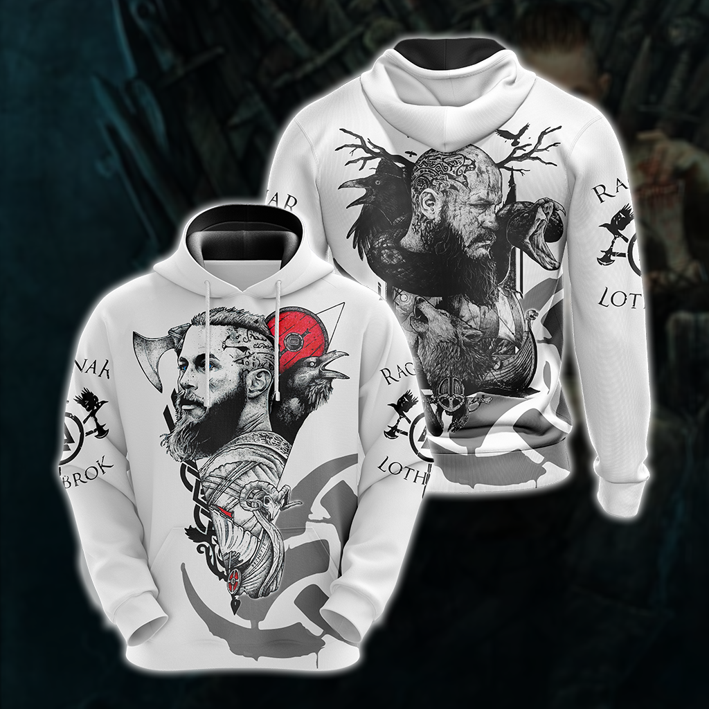 Vikings- Ragnar Lodbrok Unisex 3D Hoodie