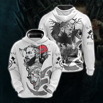 Vikings- Ragnar Lodbrok Unisex 3D Hoodie
