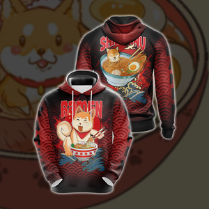 Shiba Inu and Ramen Japanese Style Unisex 3D Hoodie