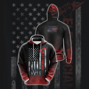 Patriotic Electrician American Flag Unisex 3D Hoodie