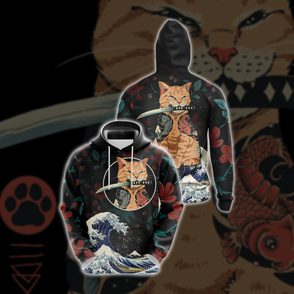 Cat Japanese Unisex 3D Hoodie
