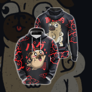 Pug Japanese Dogs Unisex 3D Hoodie