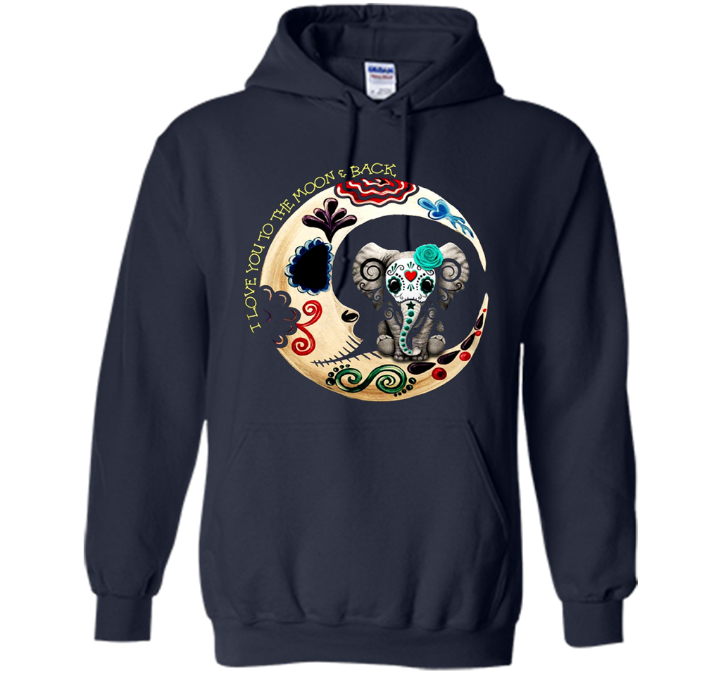 Elephant I Love You To The Moon Back T-shirt Navy