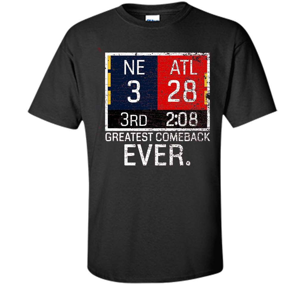 New England 3 - Atlanta 28 T-shirt - Greatest Comeback Ever T-shirt Black